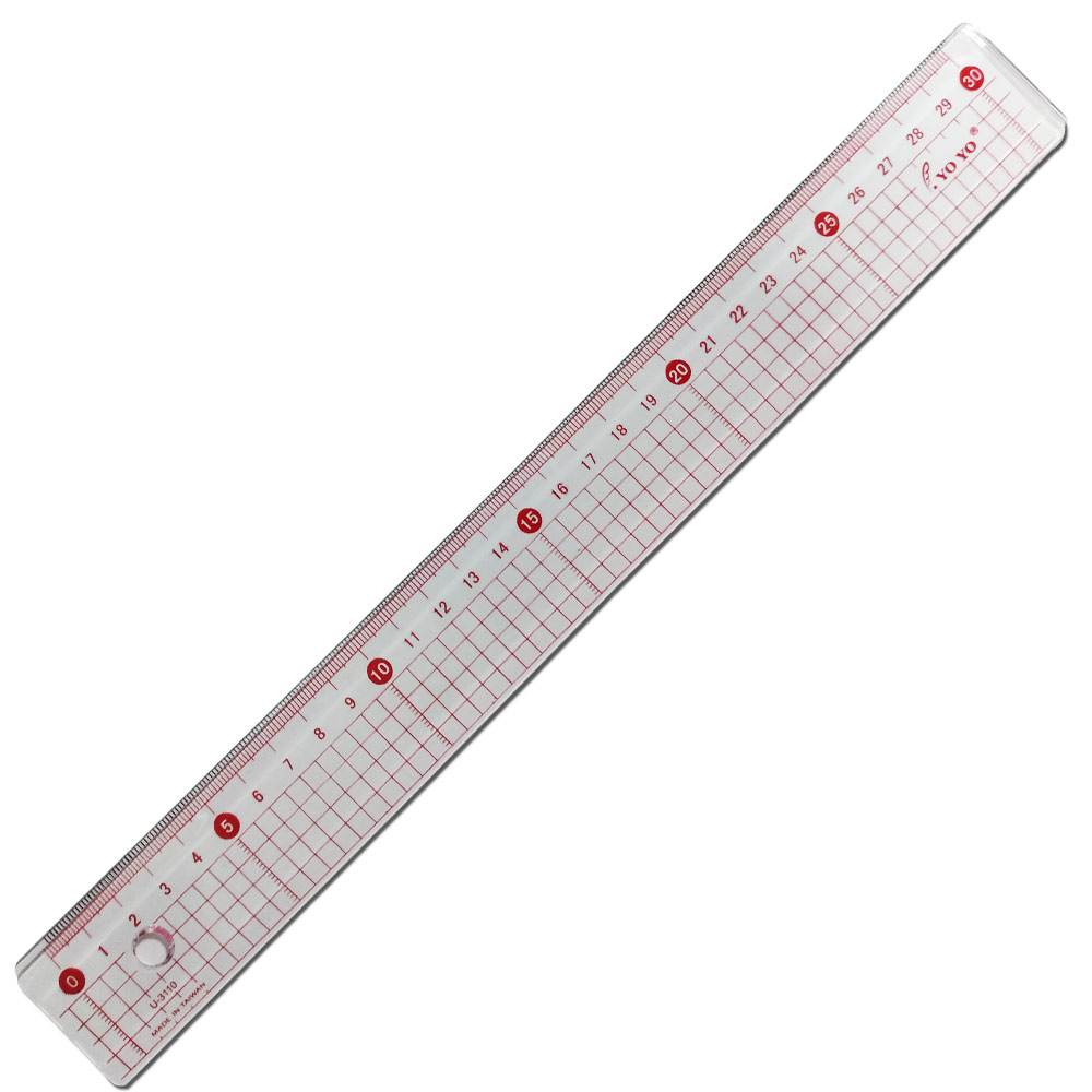 Plastic Ruler 12″/ 30cm Transparent Yoyo – MyAcademia
