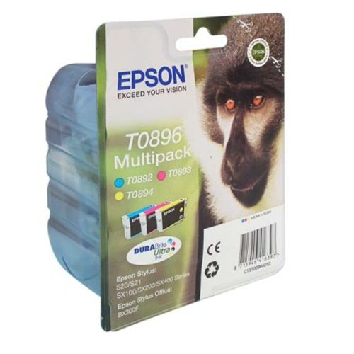 Inkjet Cartridge Ref T0896
Multi-Pack Tri-Colour C13T08964010
Epson