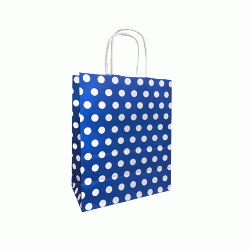 Paper Gift Bag Kraft
Royal Blue polka dot, size: 27*22*11 cm
WTC