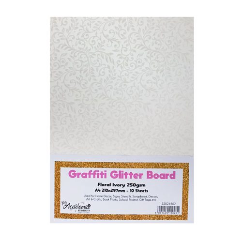 Glitter Board Ref 4026
A4 Floral Ivory, 250gsm [Pk 10]
GB