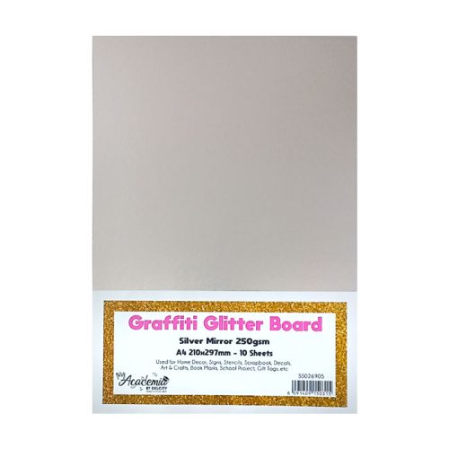 Glitter Board Ref 7009
A4 Silver Mirror, 250gsm [Pk 10]
GB