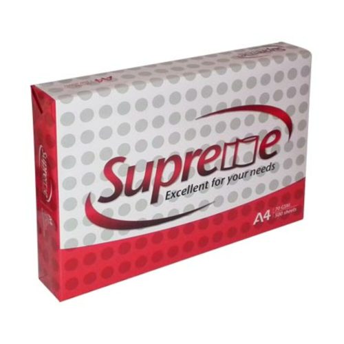 Photocopy Paper
A4 White, 70gsm [Ream: 500 Sheets]
Supreme