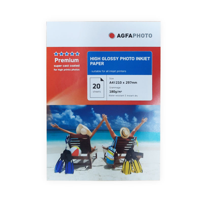 Photo Paper Glossy A4, 180 gsm 20 Sheets Agfa - MyAcademia
