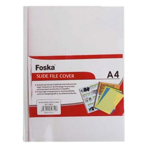 Slide Binding Report Cover Ref W310-16 / US-287A
A4, Transparent PVC Cover, 160 Mic, 10 mm
No Brand