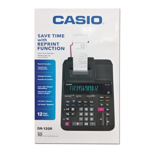 Desktop Printer Calculator Ref DR-120R-BK
12 Digits, D376*W204*H111mm
Casio