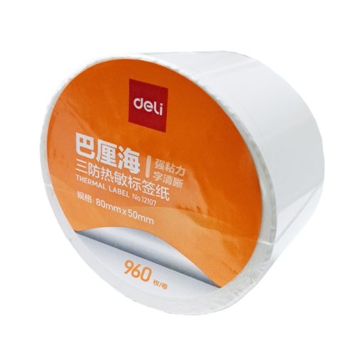 Thermal Label Ref 12107
80*50mm, White, 960 Stickers/Roll
Deli