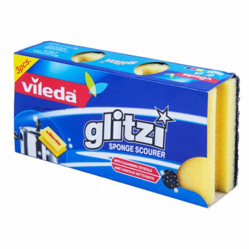 Sponge Scourer Ref 222075
Glitzi Crystal, W95*D73*T45mm [Pk 3]
Vileda