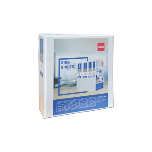 Ring Binder PVC Ref E5619
A4, 3", 2D Ring, White
Deli