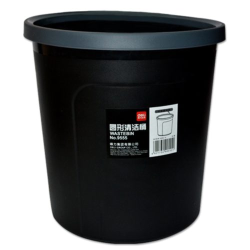 Waste Bin Ref 9555
Ø256xH263mm ,10L ,Plastic Black
Deli
