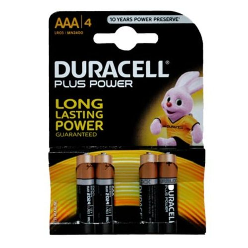 Battery Alkaline AAA
1.5V [Pk 4]
Duracell