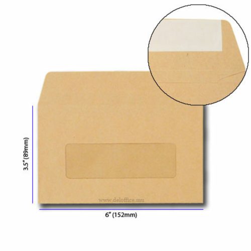 Envelope Manila Window
6"x3.5", W152xD89mm, Peel & Seal [Pk 100]
Winpac