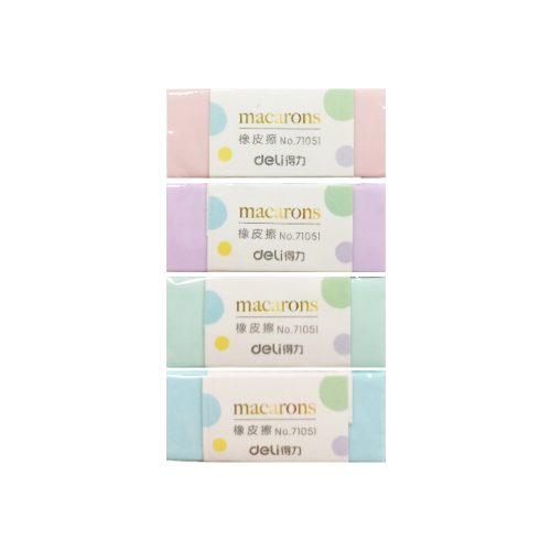 Eraser Macaron Ref 71051
50*20*10mm, Assorted PVC
Deli - Image 2