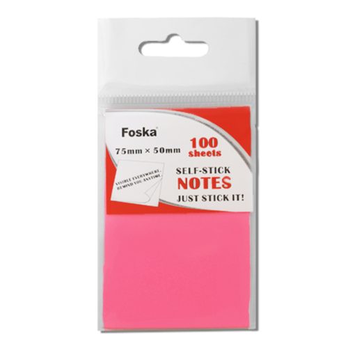 Sticky Notes Fluo Ref G3020-1
S:2x3" [76*51mm] 100 sheets,Fluo Colors
Foska