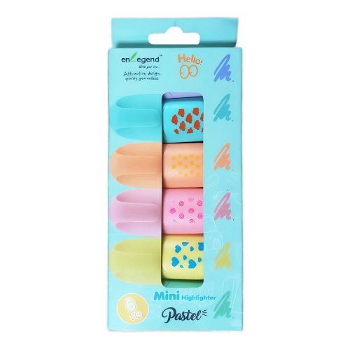 Mini Highlighter Ref HL6000P-6
Geometric Design (1-5mm), Pk 6 (Assorted Pastel Colour)
Enlegend
