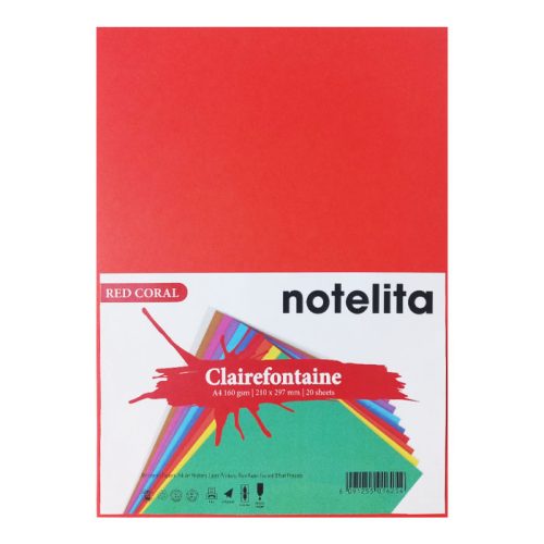 Bristol Paper Ref 1004C
A4 Red Coral, 160gsm [Pk 20]
Clairefontaine