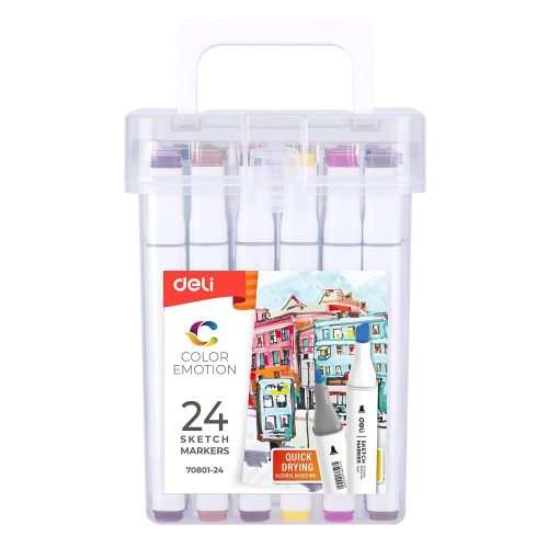 Sketch Twin Marker Ref 70801-24
24 Colours, 7mm Chisel & 1mm Bullet
Deli
