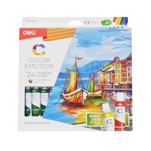 Gouache Ref C11-24
24 Colors, 12 ml/tube
Deli