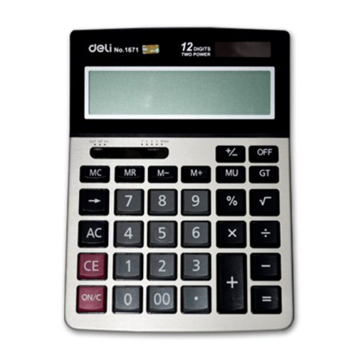 Desktop Calculator Ref E1671
12 Digits, W135*D185mm, Black & Silver
Deli