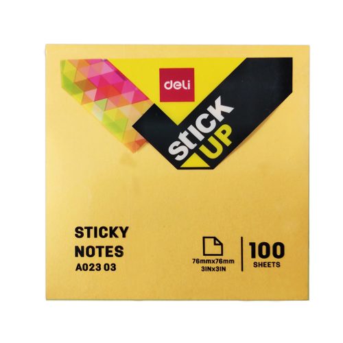 Sticky Notes Fluo Ref A02303
S:3*3",100 Shts/pad
Deli - Image 2