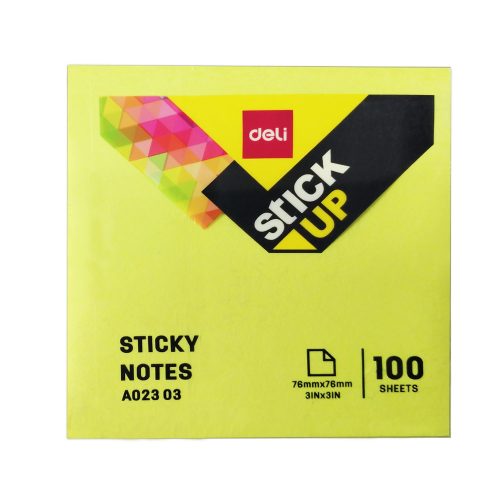 Sticky Notes Fluo Ref A02303
S:3*3",100 Shts/pad
Deli