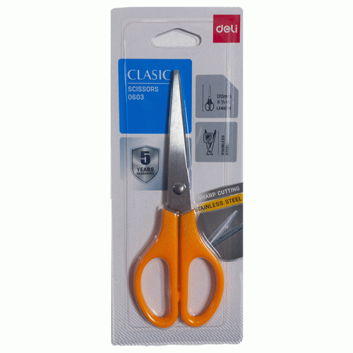 Scissor Ref 0603
17cm with Tough Plastic Handle
Deli