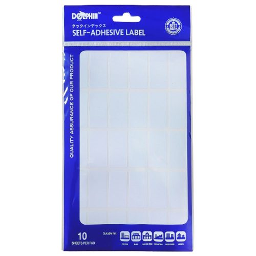 White Labels [Pk 10]
19*38mm, 30 Labels/Sheet
Dolphin