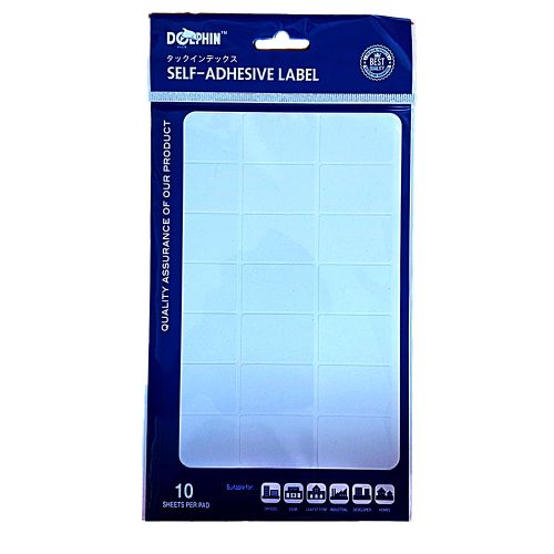 White Labels [Pk 10]
25*38mm, 24 Labels/Sheet
Dolphin