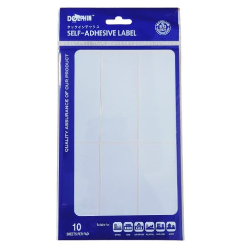 White Labels [Pk 10]
40*100mm, 6 Labels/Sheet
Dolphin