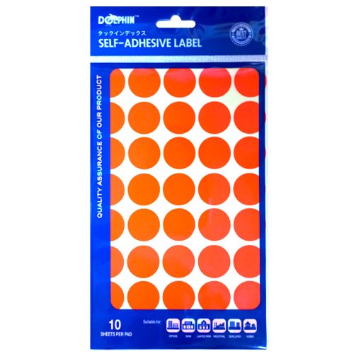Fluo Labels [Pk 10]
25mm, 40 Labels/Sheet
Dolphin