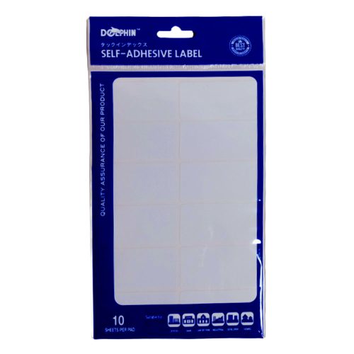 White Labels [Pk 10]
32*64mm, 12 Labels/Sheet
Dolphin