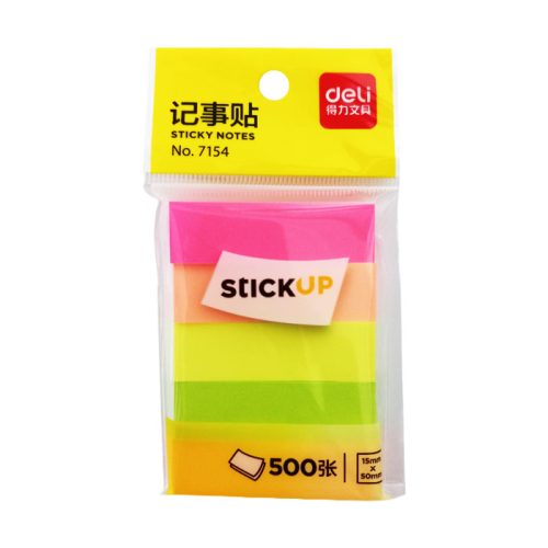 Sticky Notes Ref 7154
Index Tabs :50*15mm, 100 shtsx5 col [fluo]
Deli - Image 2