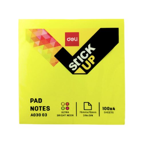 Sticky Notes Fluo Ref A03003
3"*3", 100 Shts x 4 Col
Deli - Image 2