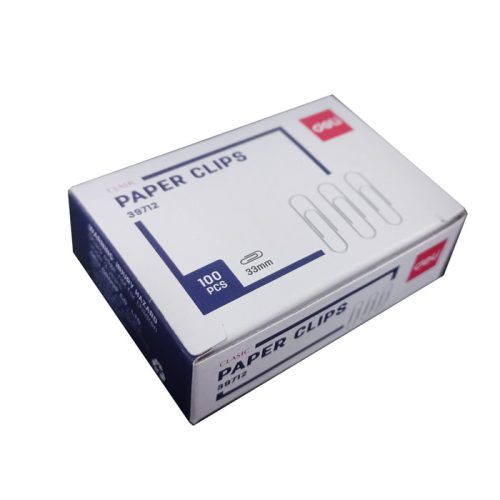 Paper Clips Ref W39712
33mm, Nickel Plated [Pk 100]
Deli