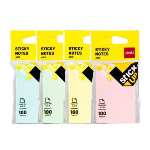 Sticky Notes Ref A01202
S:2x3" [76*51mm] 100 sheets, Ass Colors
Deli - Image 2