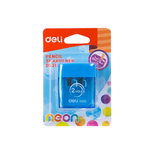 Pencil Sharpener Ref 0526
2 Hole Canister Plastic, Assorted Colours
Deli