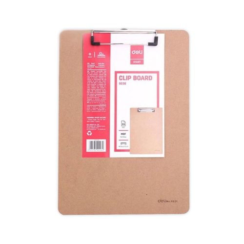 Clip Board Ref 9226
A4, Wooden With Metallic Clip
Deli