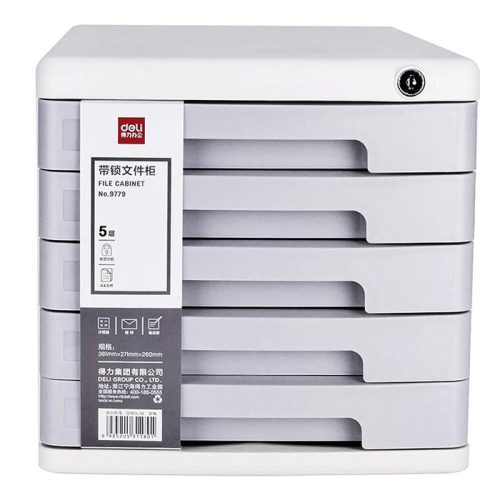 Drawer Organiser Ref 9779
5 level Plastic with lock (345*271*260mm) Light Grey
Deli