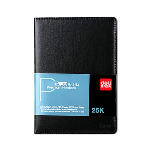 Leather Notebook Ref 3162
25k, 98 Sheets, Black
Deli