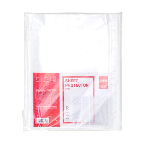 Sheet Protector Plastic Ref E5712
A4, 35 Mic [Pk 100]
Deli