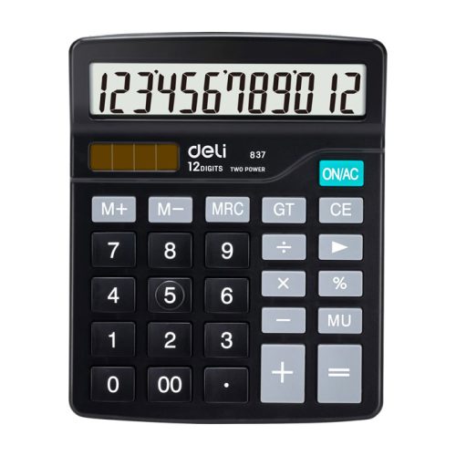 Desktop Calculator Ref E837
12 Digits, W120*D149mm, Black
Deli