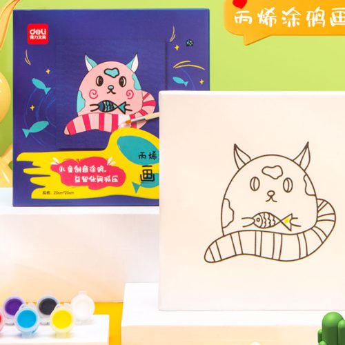 Kids Acrylic Painting Board Ref 73904-5
20*20cm Canvas, 8 Assorted Colours
Deli