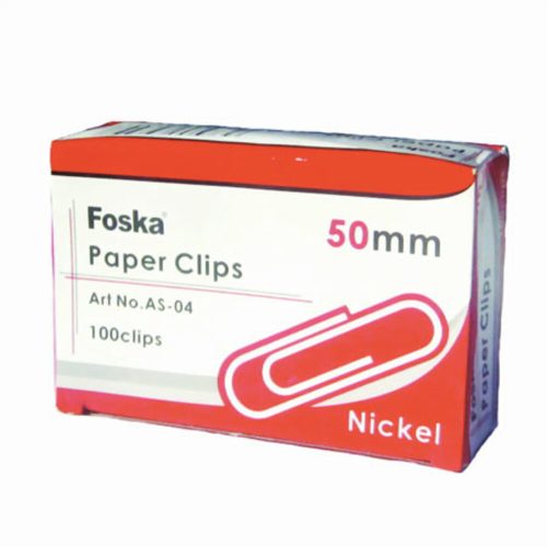 Paper Clips Ref AS-04
50mm, Nickel Plated [Pk 100]
Foska