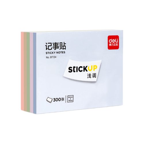 Sticky Notes Ref BT134
S:3x5"[76x101mm] 300 coloured shts/pad
Deli