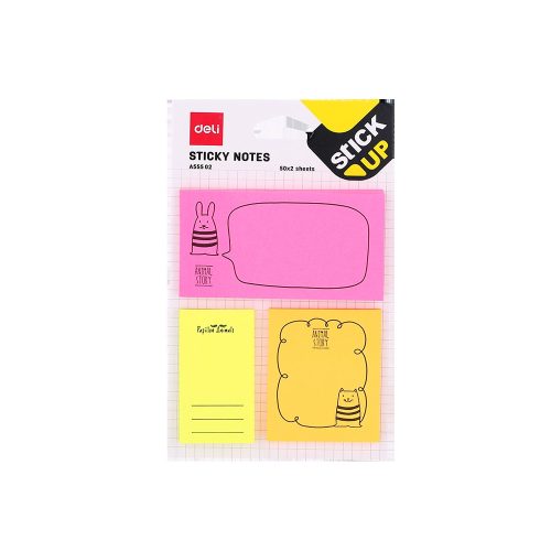 Sticky Notes Ref A55502
S:3x3.7" [76*95mm] 50 designed shtsx pk 2
Deli