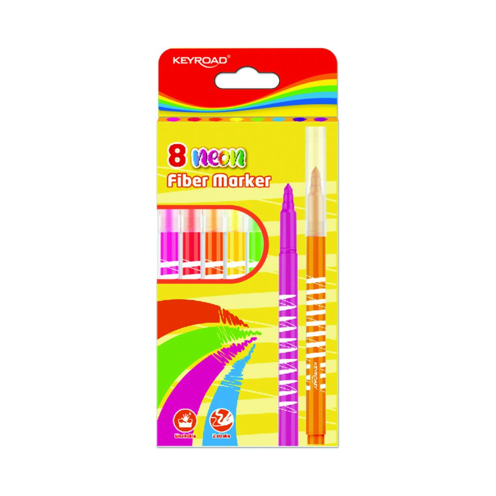 Colored Fiber Marker Ref KR971875 Neon [pk8] washable KeyRoad - MyAcademia