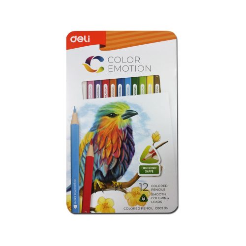 Colored Pencil Ref C00205
12 Color Emotion, Ergonomic Shape, Metal Box
Deli
