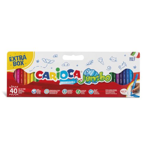Felt Tip Pens Jumbo Extra Box Ref 41258
40 Pcs, Superwashable
Carioca