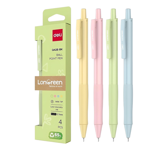 Ballpoint Pen Q42E-BL
O.7 mm:blue pk4
Deli