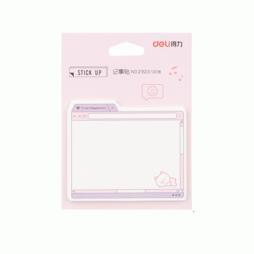 Sticky Notes Ref 21523
30 Sheets, Assorted
Deli