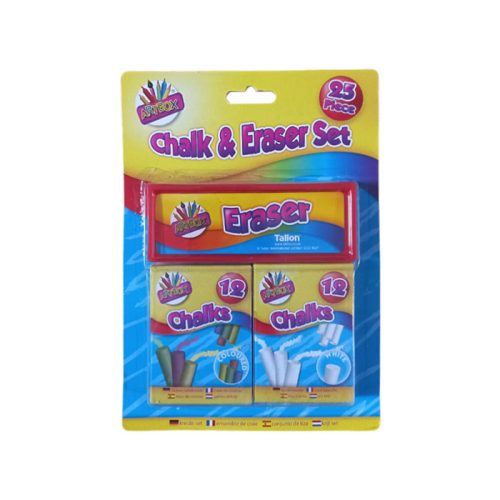 Chalk & Eraser Set Ref 5352
12 Pcs White & 12 Pcs Assorted Colors
Tallon